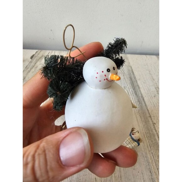 Sandi gore evans angel baby Jesus snowman ornament let us adore him Xmas tree - Picture 2 of 11